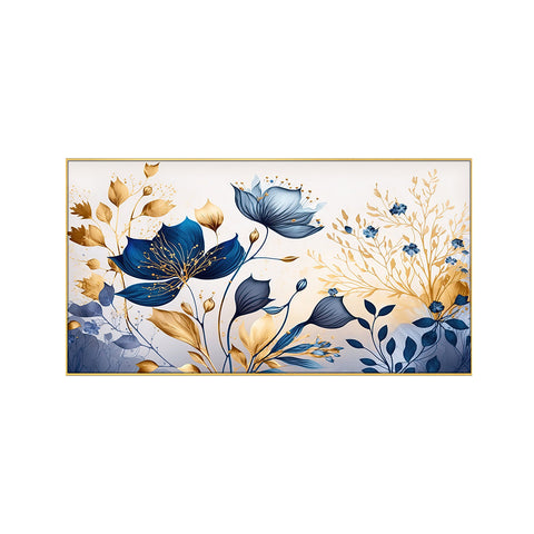 Beautiful Blue Flower Art Print Frame Canvas Wall Painting for Home and Office DÃ©cor