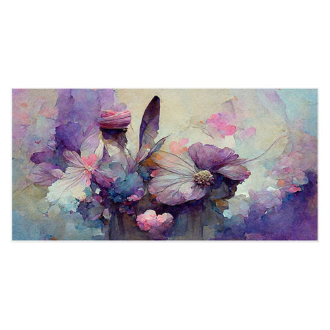 3D Purple Floating Frame Flower Canvas Paintings for Wall Decor