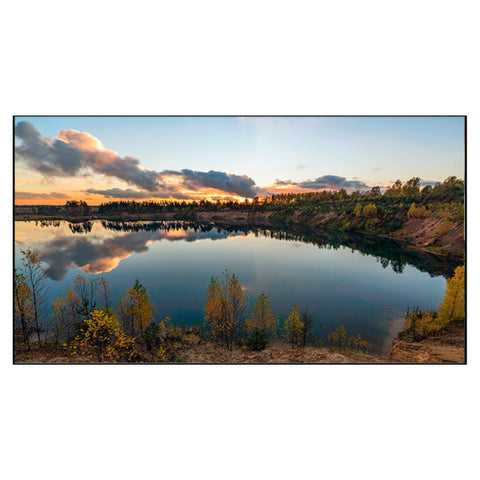 Autumn Landscape Beautiful Clouds Lake Sunset Floating Frame Canvas Painting