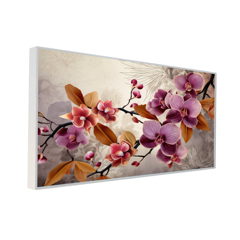 Orchid Flowers Floating Frame Canvas Wall Painting