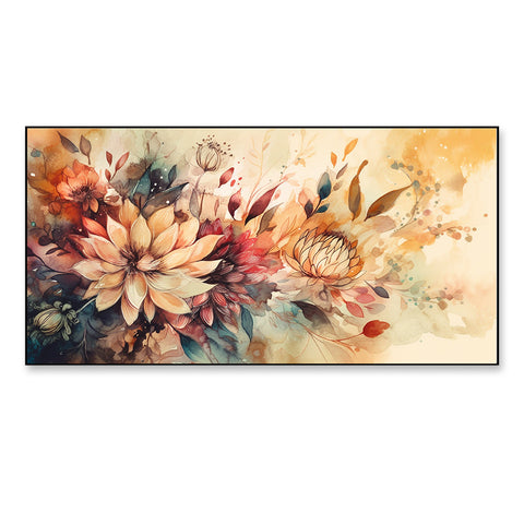 Elegant Flower Painting with Floating Frame