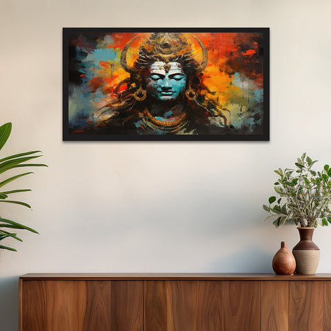 Lord Shiva Religious Canvas Paintings for Wall Decoration