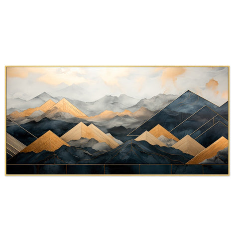 Abstract Mountain Modern Floating Frame Canvas Painting For Wall DÃ©cor