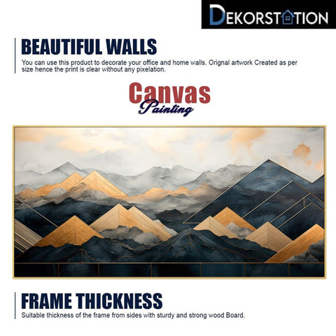 Abstract Mountain Modern Floating Frame Canvas Painting For Wall DÃ©cor