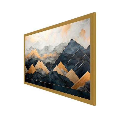 Abstract Mountain Modern Floating Frame Canvas Painting For Wall DÃ©cor