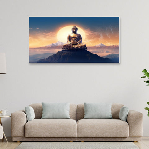 Modern Art Vastu 3D Buddha Canvas Wall Painting