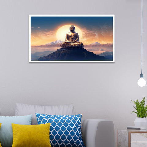 Modern Art Vastu 3D Buddha Canvas Wall Painting