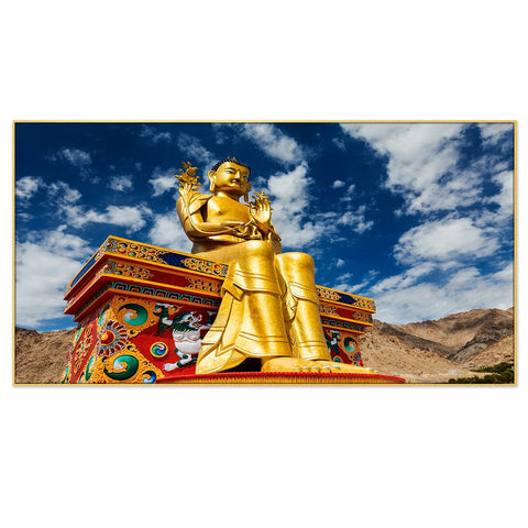 Buddhist Monastery in Ladakh Floating Frame Vastu Buddha Canvas Wall Painting