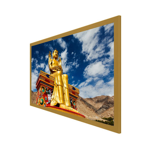 Buddhist Monastery in Ladakh Floating Frame Vastu Buddha Canvas Wall Painting