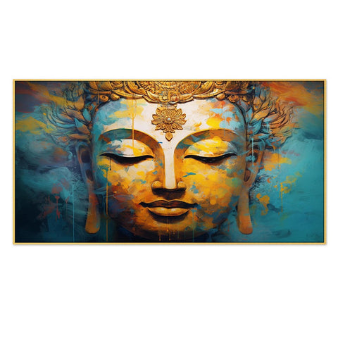 Meditating Buddha Peace and Harmony Vastu Floating Frame Canvas Wall Painting