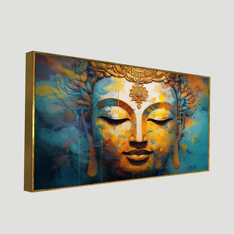 Meditating Buddha Peace and Harmony Vastu Floating Frame Canvas Wall Painting