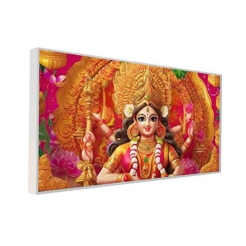 Goddess Durga Maa Hindu Religious Floating Frame Canvas Wall Painting