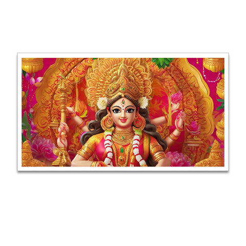 Goddess Durga Maa Hindu Religious Floating Frame Canvas Wall Painting