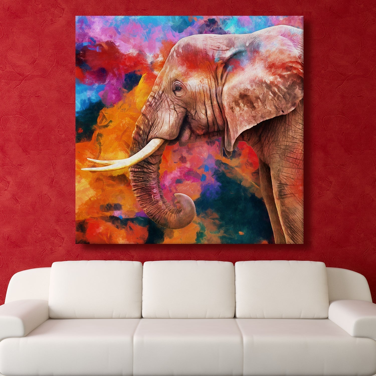 Elephant Vastu Canvas painting Framed For Home Decor.