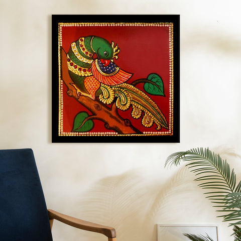 Ethnic Tanjore Wall Art Canvas Painting For Home Decoration