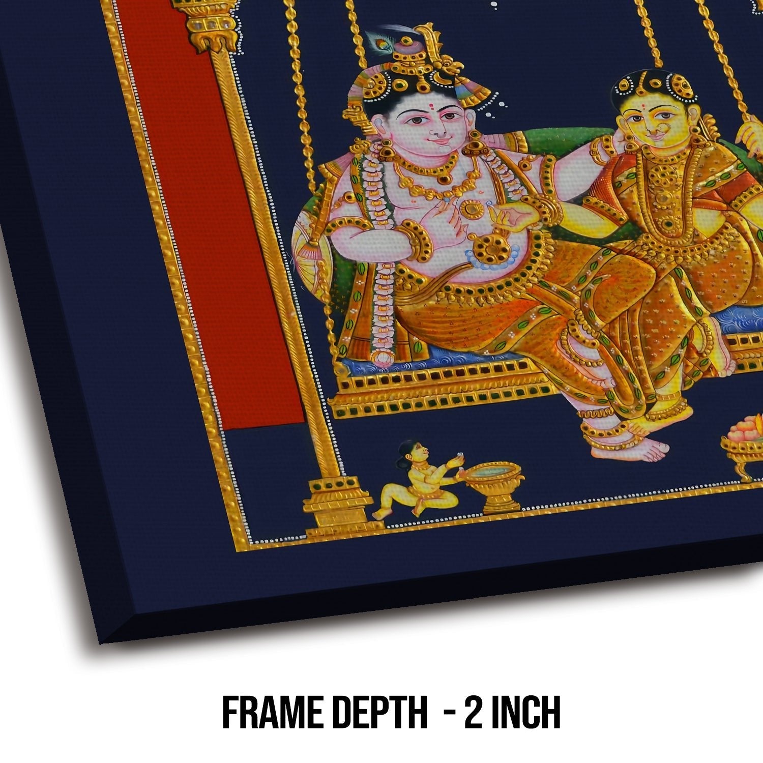 Ethnic Tanjore Wall Art Large Size Canvas Painting For Bedroom and Hotels Wall Decoration