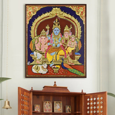 Ethnic Tanjore Wall Art Large Size Canvas Painting For Living Room wall Decoration