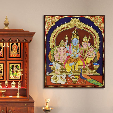 Ethnic Tanjore Wall Art Large Size Canvas Painting For Living Room wall Decoration