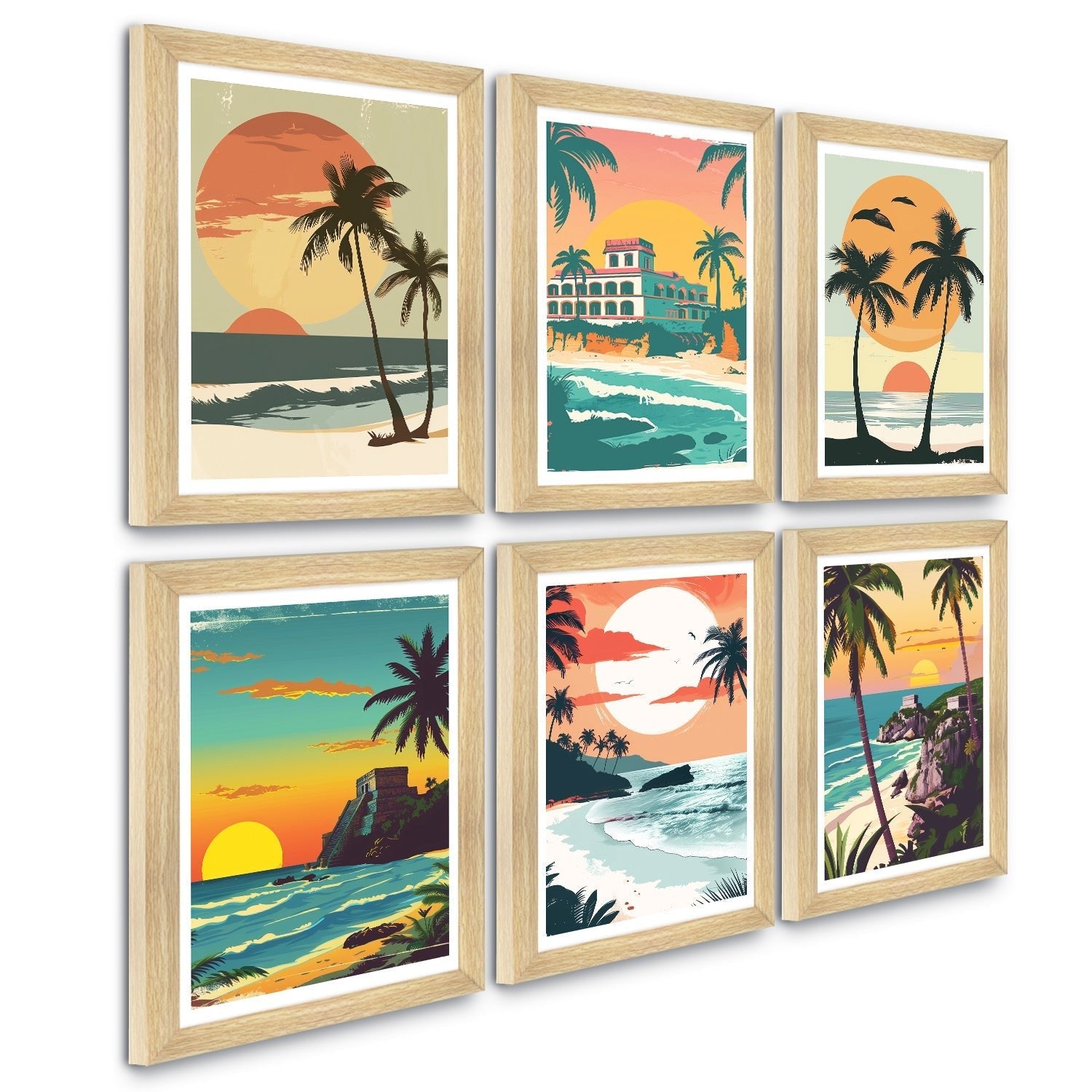 European Cafe & Travel Art Framed Poster Sets (ARTFM023)