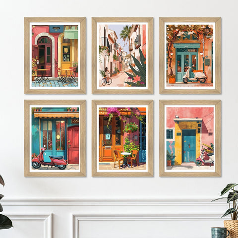 European Cafe & Travel Art Framed Poster Sets (ARTFM025)