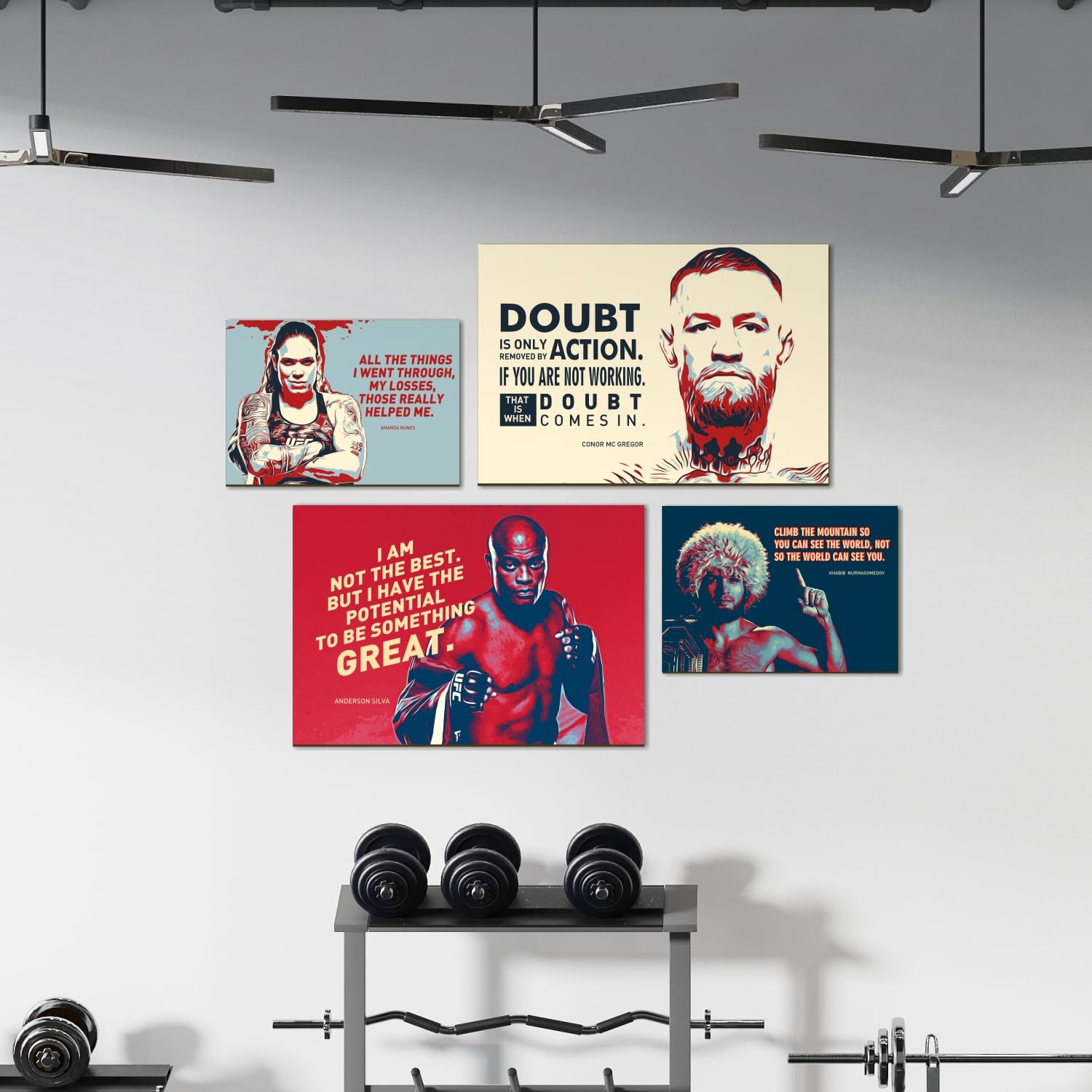 Framed Motivational Posters Quotes Large Size for Gym