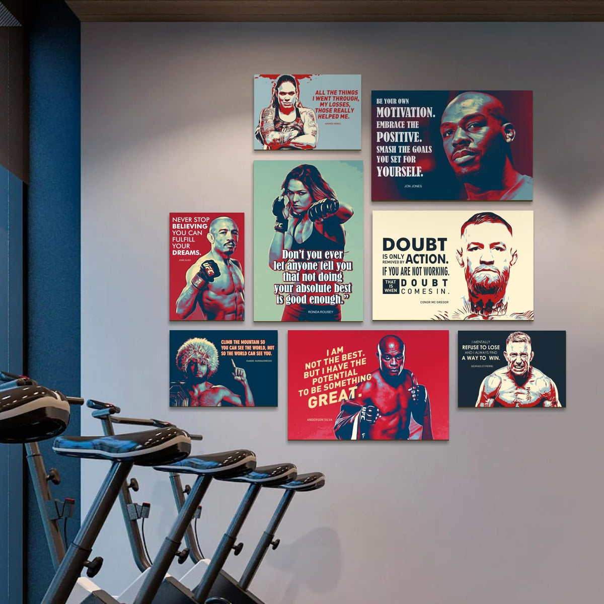 Framed Motivational Posters Quotes Large Size for Gym