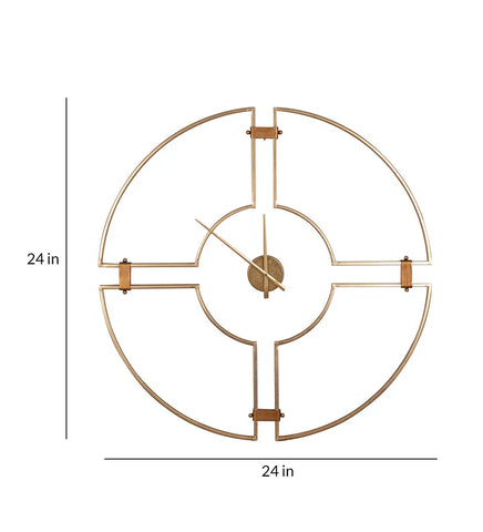 Golden Metal Analog Round Clock