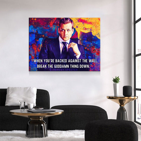 Harvey Specter Inspirational Canvas Framed Posters With Motivational Quotes in Large Size for Office and Startups.