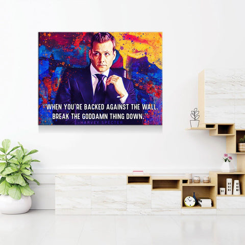 Harvey Specter Inspirational Canvas Framed Posters With Motivational Quotes in Large Size for Office and Startups.