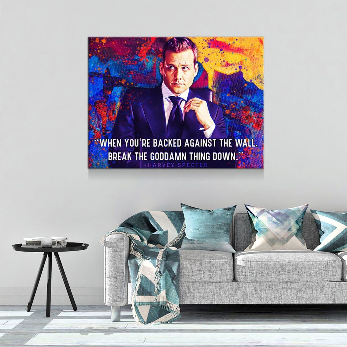 Harvey Specter Inspirational Canvas Framed Posters With Motivational Quotes in Large Size for Office and Startups.