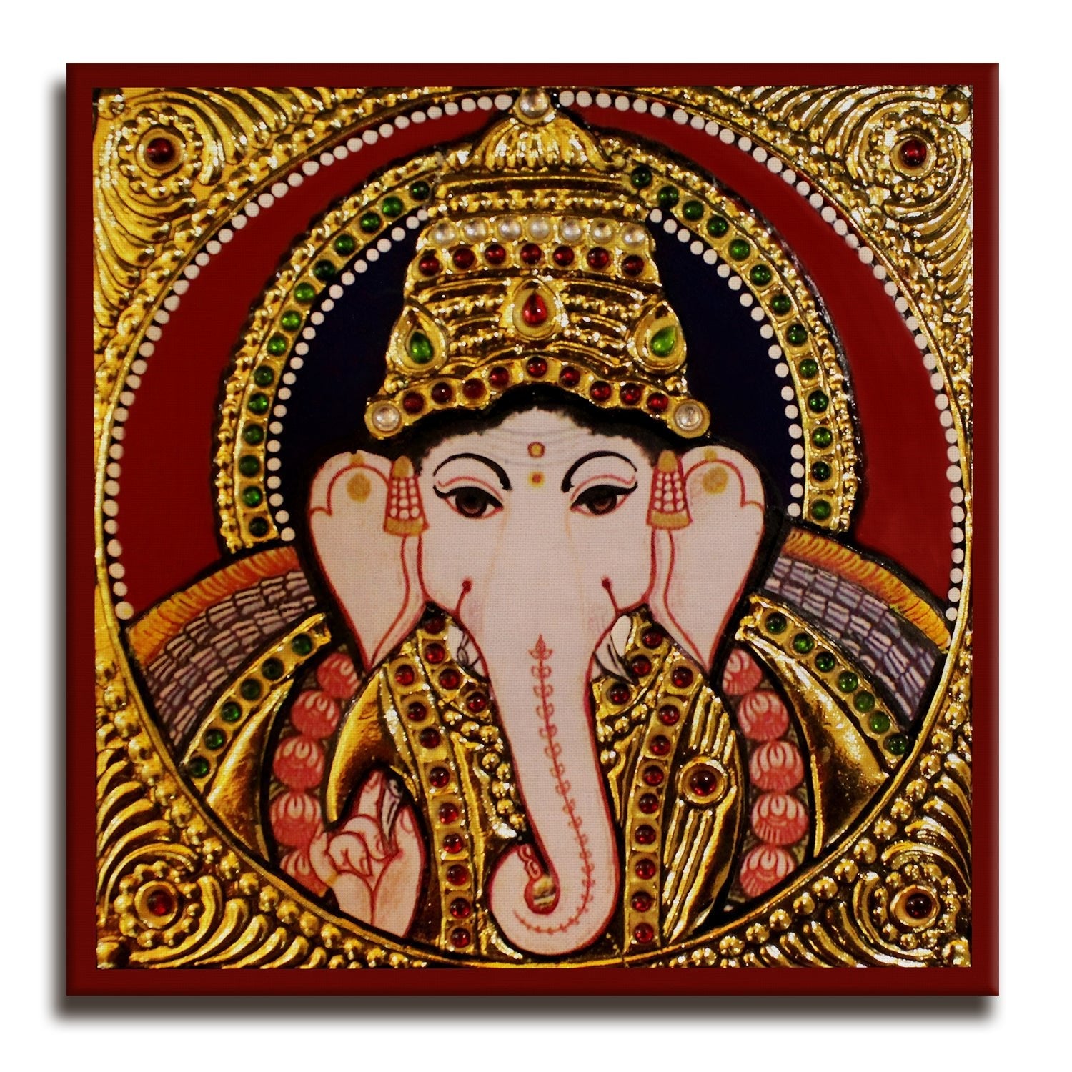 Indian Ethnic Tanjore Canvas Painting For Living Room and Office Wall Decoration