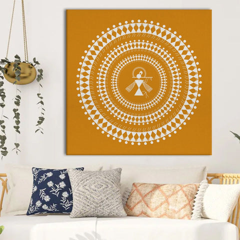 Indian Ethnic Warli Canvas Painting For Home and Hotels Wall Decoration