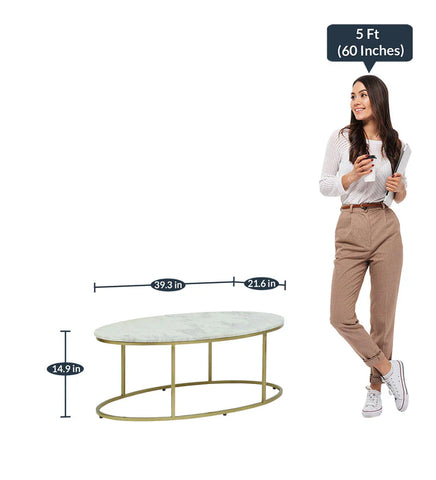 Metal Coffee Table In White Colour