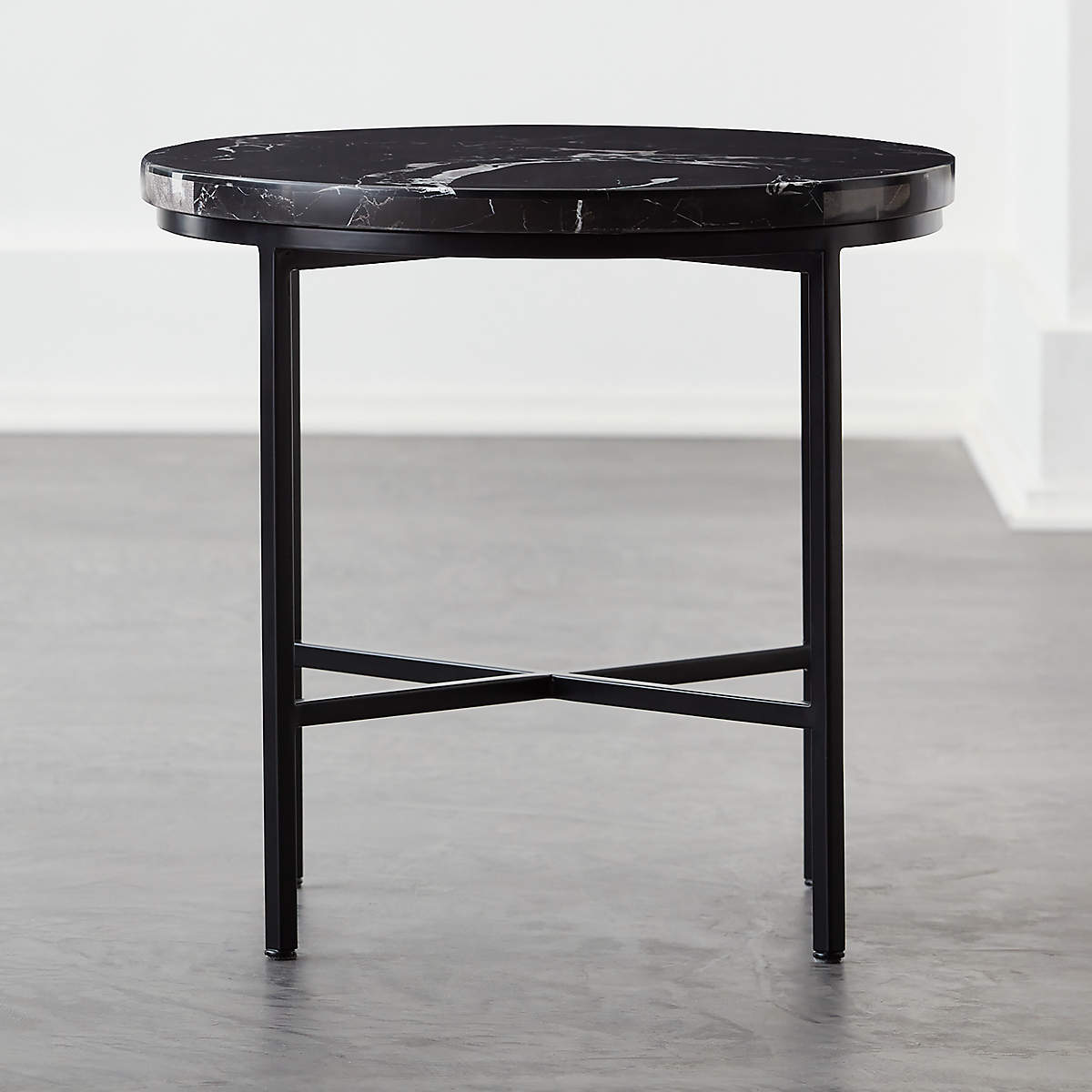 BLACK MARBLE SIDE TABLE