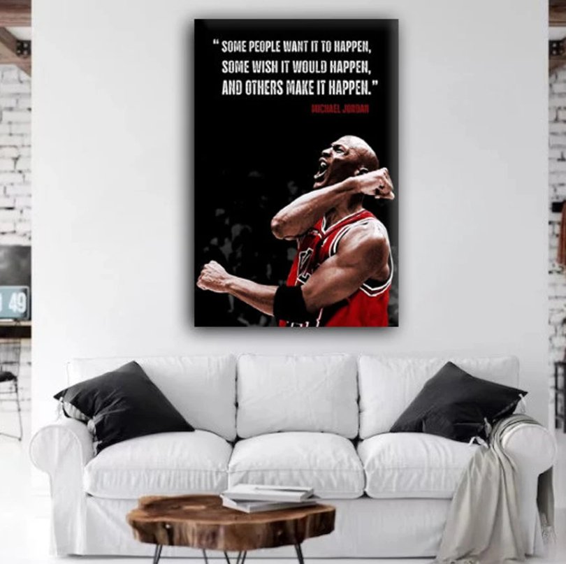 Jordan Inspirational Canvas Framed Posters With Motivational Quotes in Large Size for Office and Startups.