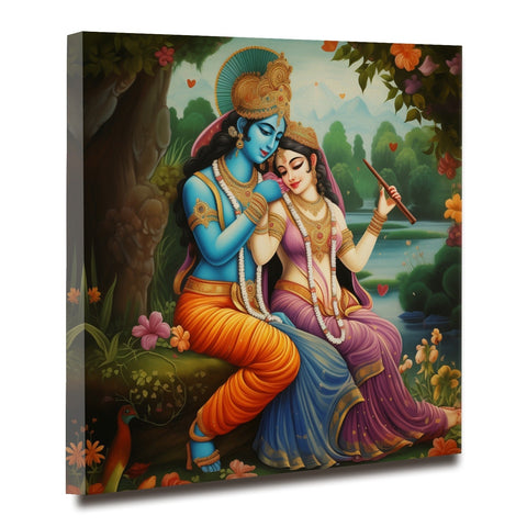 Krishna and Radha Wall Art Canvas Paintings For Bedroom Wall Decoration