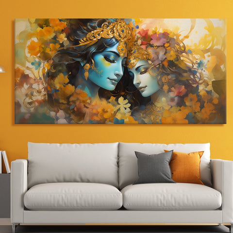 Krishna and Radha Wall Art Canvas Paintings For Home and Office Wall Decoration