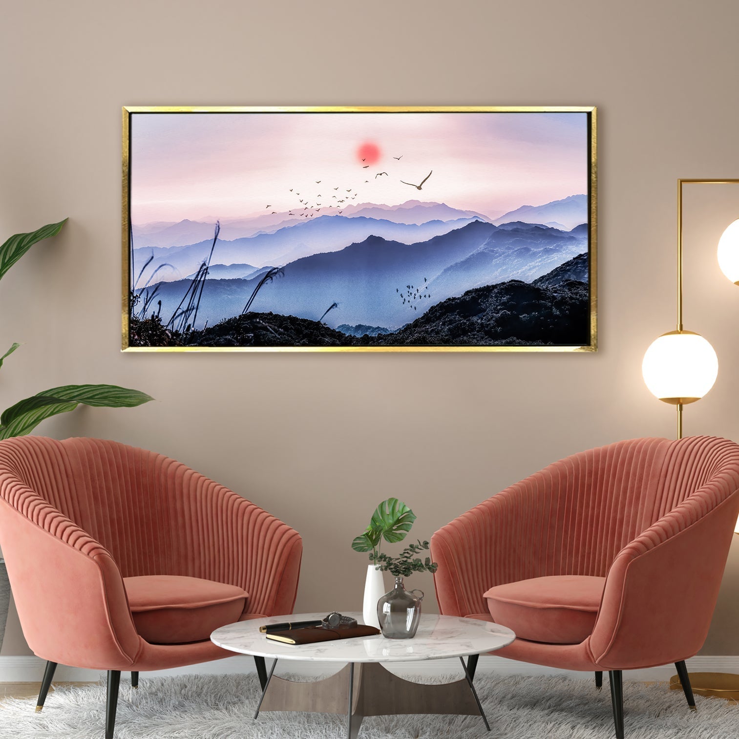 Landscapes Abstract Modern Art Large Canvas Paintings. Framed Digital Reprints of Famous and Vibrant Artwork (LDWA02)