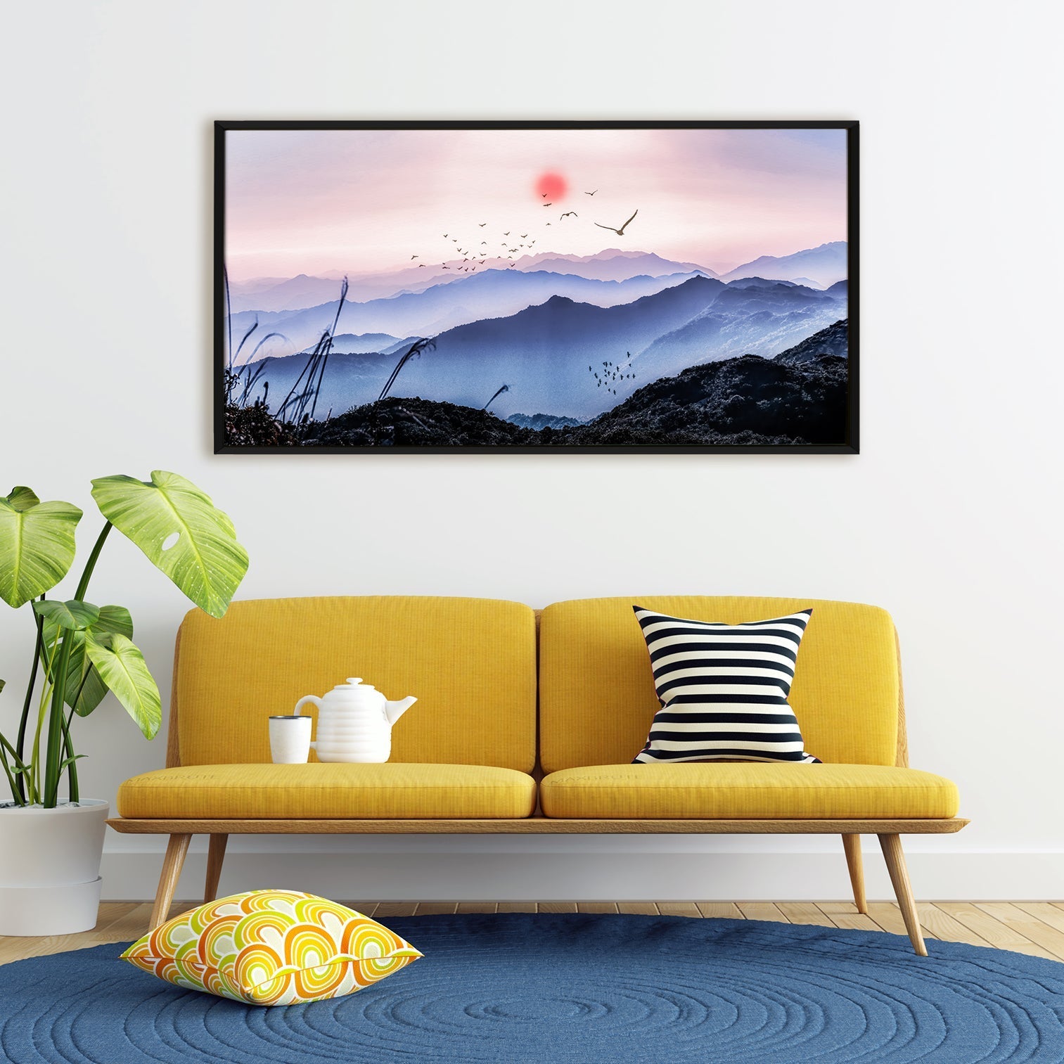 Landscapes Abstract Modern Art Large Canvas Paintings. Framed Digital Reprints of Famous and Vibrant Artwork (LDWA02)