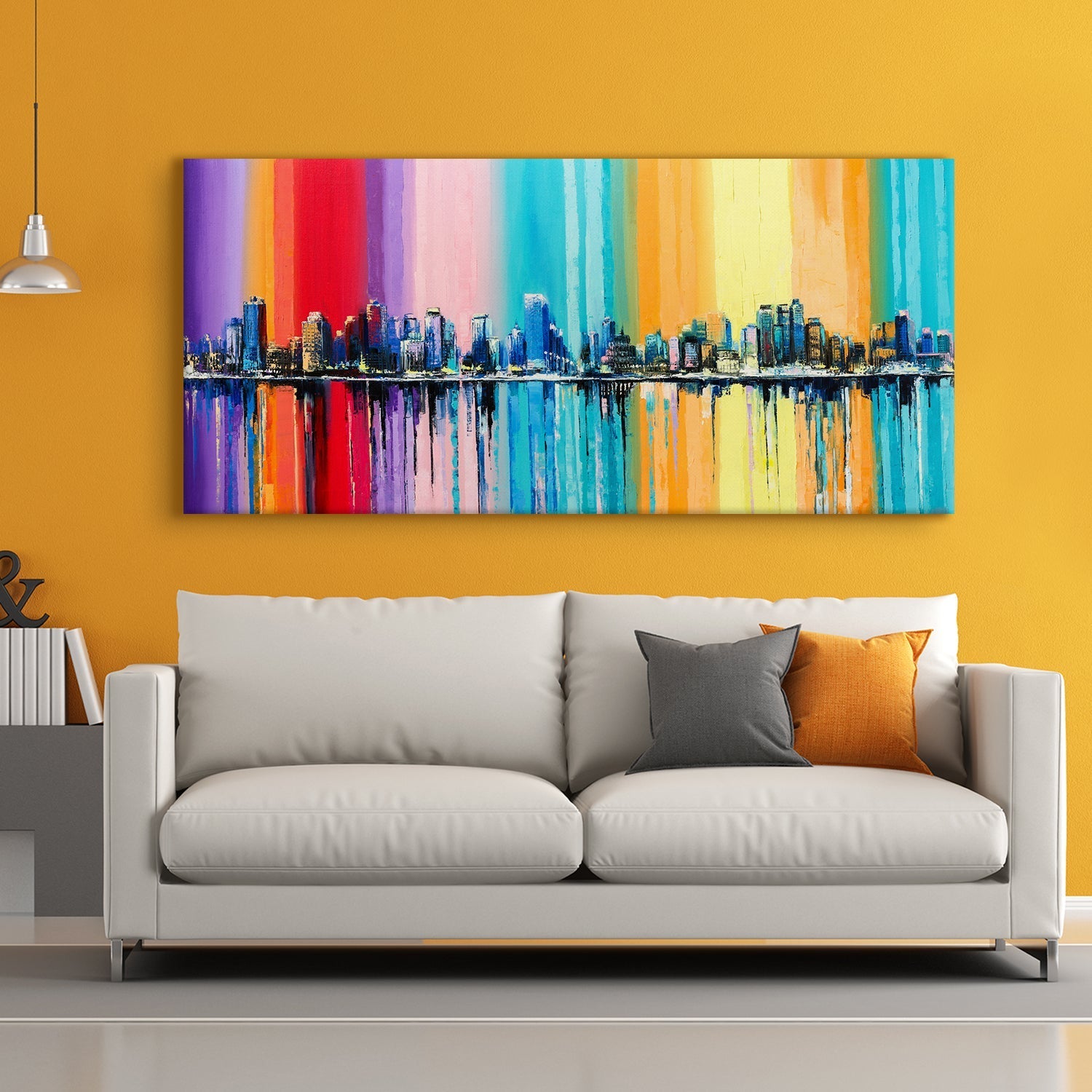 Landscapes Abstract Modern Art Large Canvas Paintings. Framed Digital Reprints of Famous and Vibrant Artwork (LDWA04)