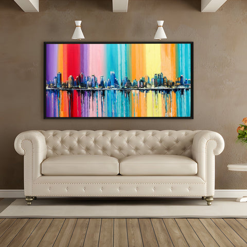 Landscapes Abstract Modern Art Large Canvas Paintings. Framed Digital Reprints of Famous and Vibrant Artwork (LDWA04)