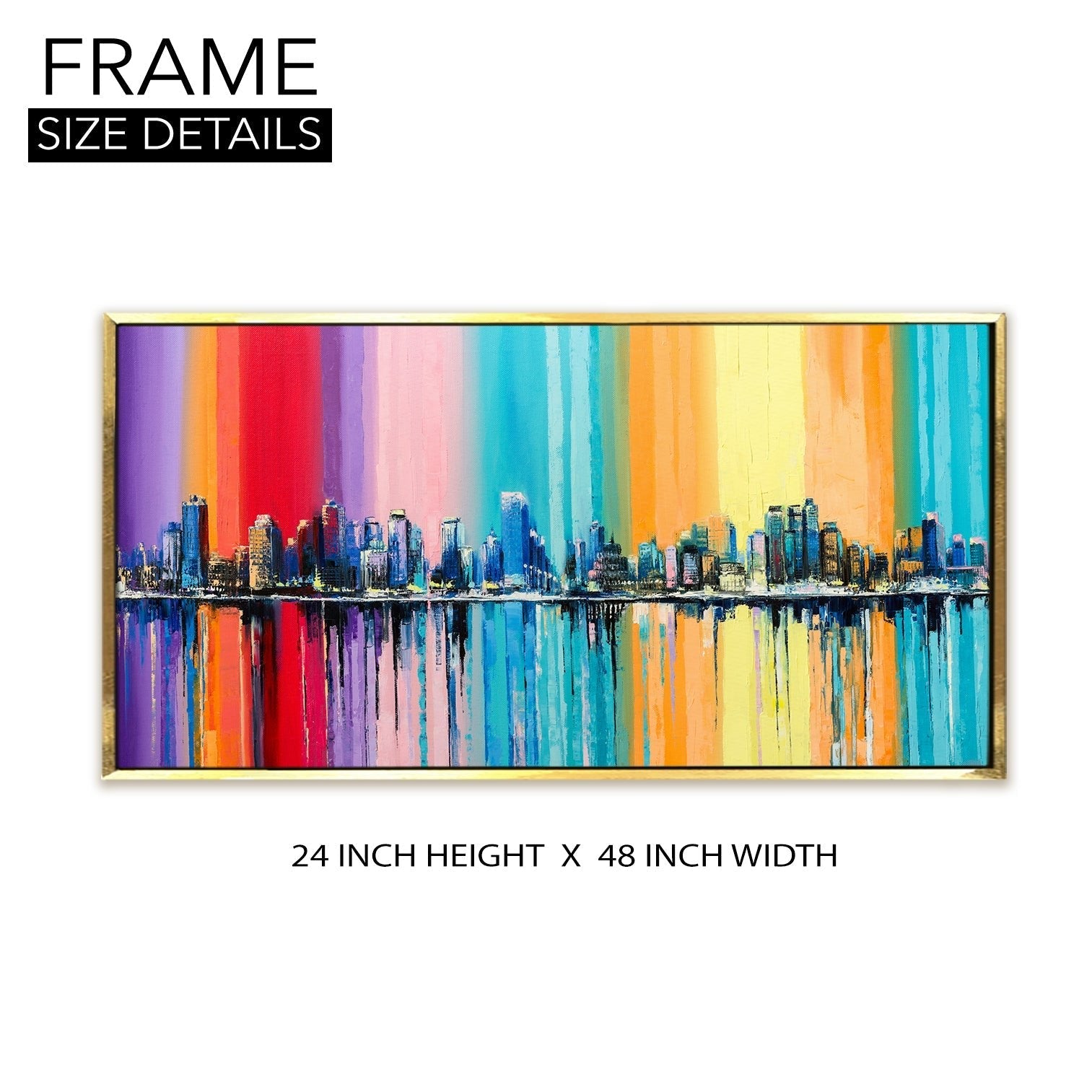 Landscapes Abstract Modern Art Large Canvas Paintings. Framed Digital Reprints of Famous and Vibrant Artwork (LDWA04)