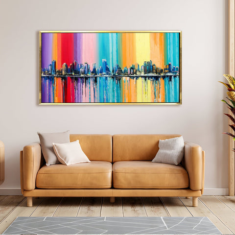 Landscapes Abstract Modern Art Large Canvas Paintings. Framed Digital Reprints of Famous and Vibrant Artwork (LDWA04)