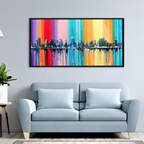 Landscapes Abstract Modern Art Large Canvas Paintings. Framed Digital Reprints of Famous and Vibrant Artwork (LDWA04)