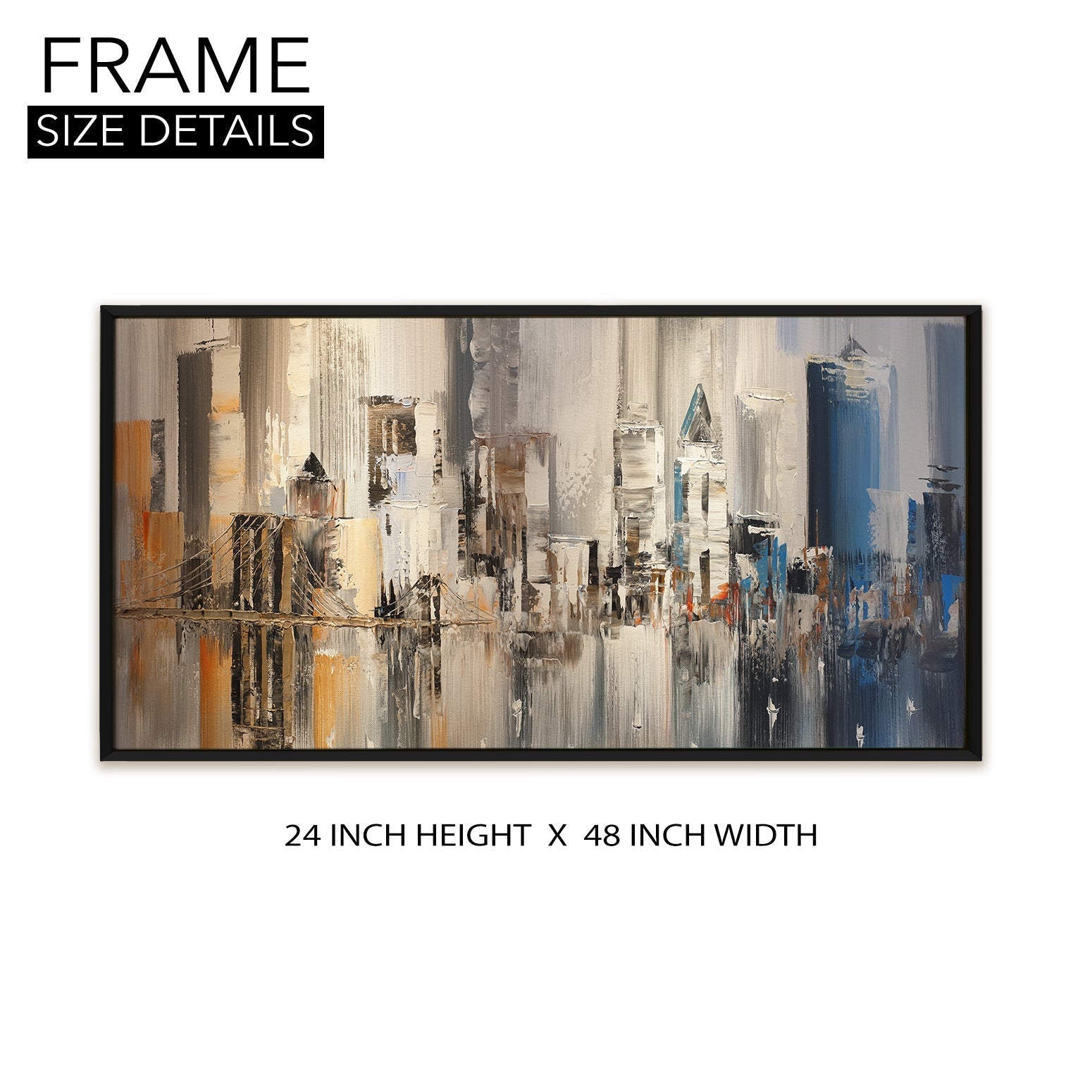 Landscapes Abstract Modern Art Large Canvas Paintings. Framed Digital Reprints of Famous and Vibrant Artwork (LDWA05)