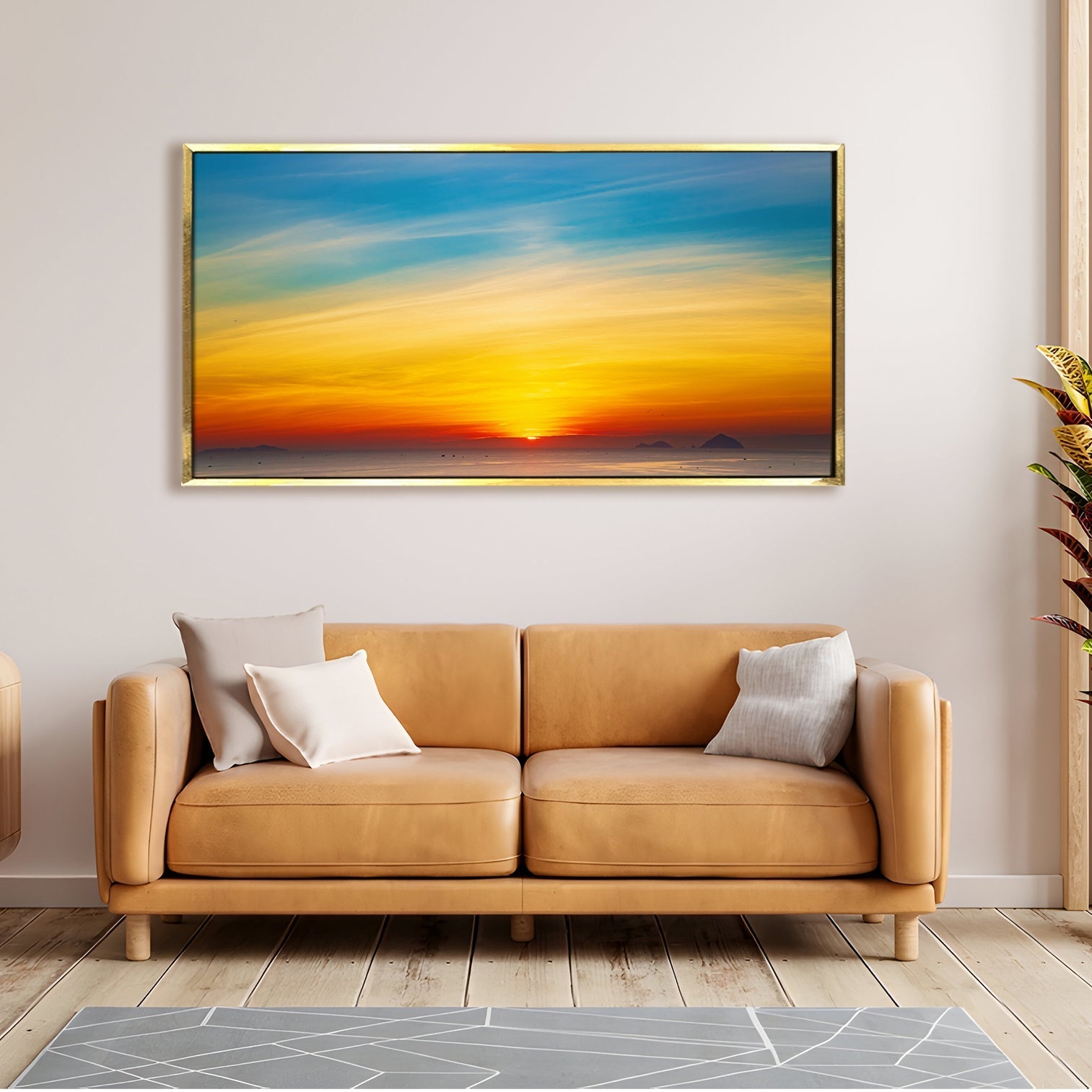 Landscapes Abstract Modern Art Large Canvas Paintings. Framed Digital Reprints of Famous and Vibrant Artwork (LDWA06)