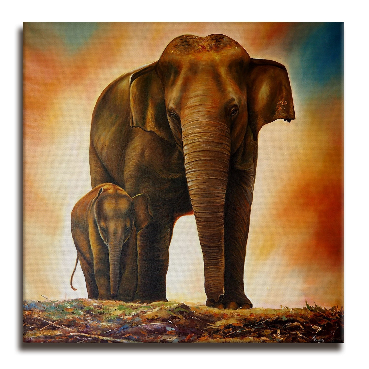 Large Wildlife Canvas Wall Art Painting for Living Room and Office.