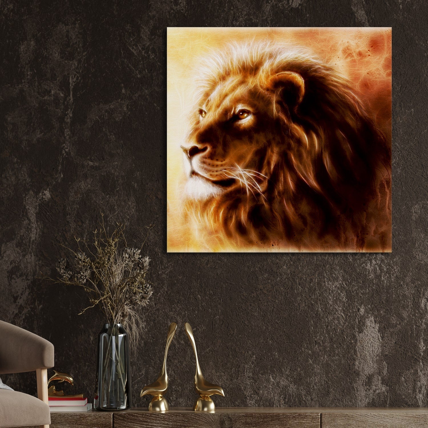 Large Wildlife Canvas Wall Art Painting for Living Room, Home, and Office.