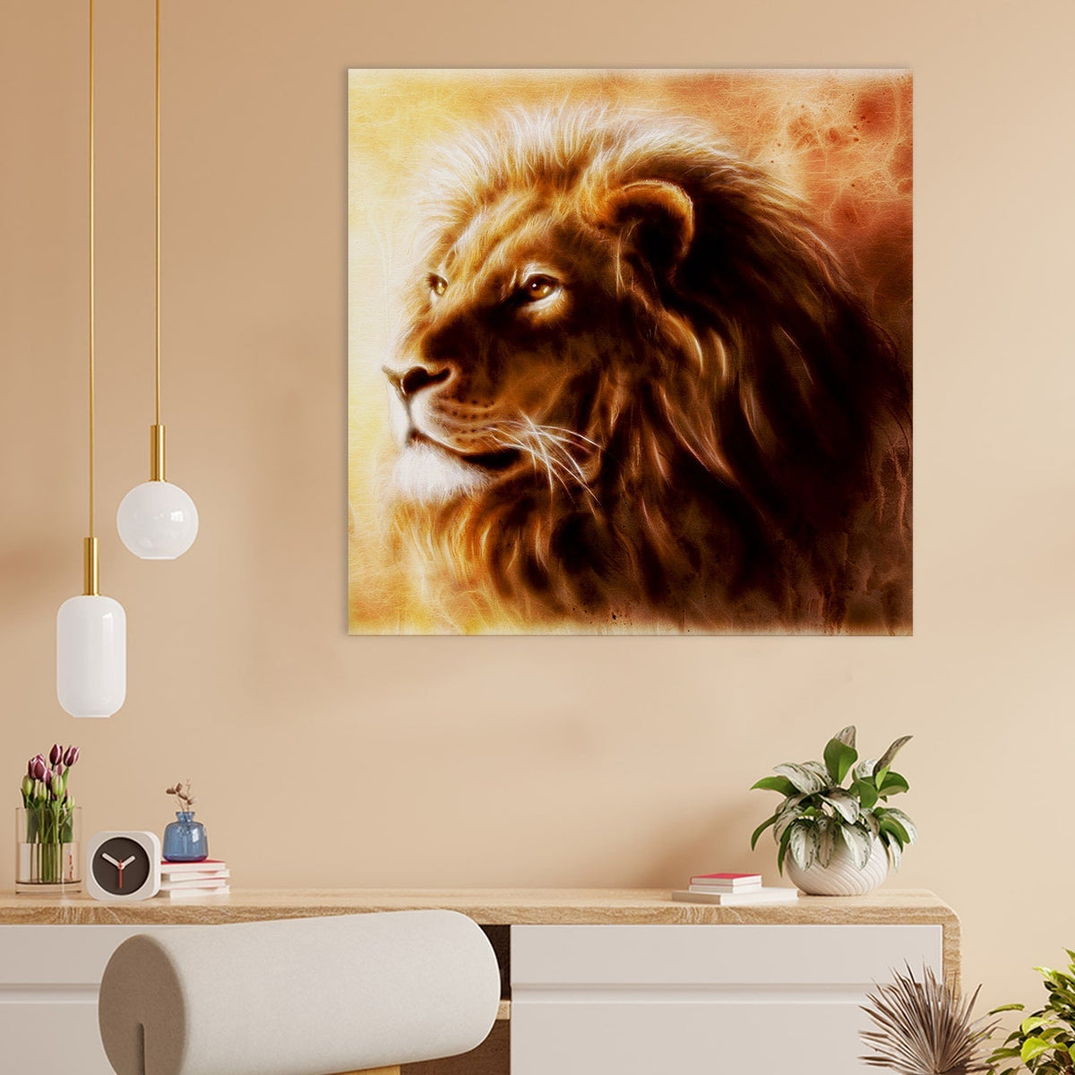 Large Wildlife Canvas Wall Art Painting for Living Room, Home, and Office.