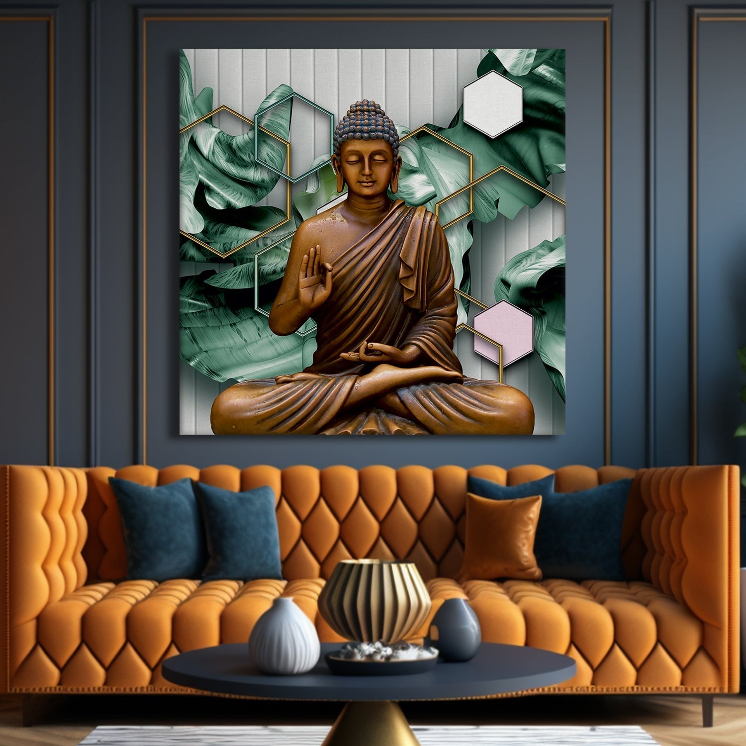 Lord Buddha Wall Art Painting For Bedroom and Living Room Wall Decoration